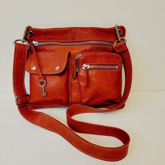 Fossil Leather Burnt Red Crossbody/Shoulder Women Bag - Picture 11 of 11